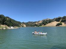 Nem and Angel in Lake Sonoma during the Weber group trip, June 2019
